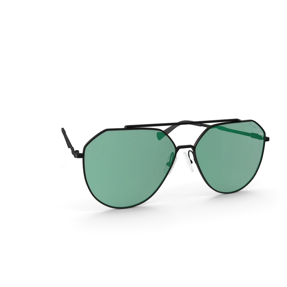Green and Black Glasses