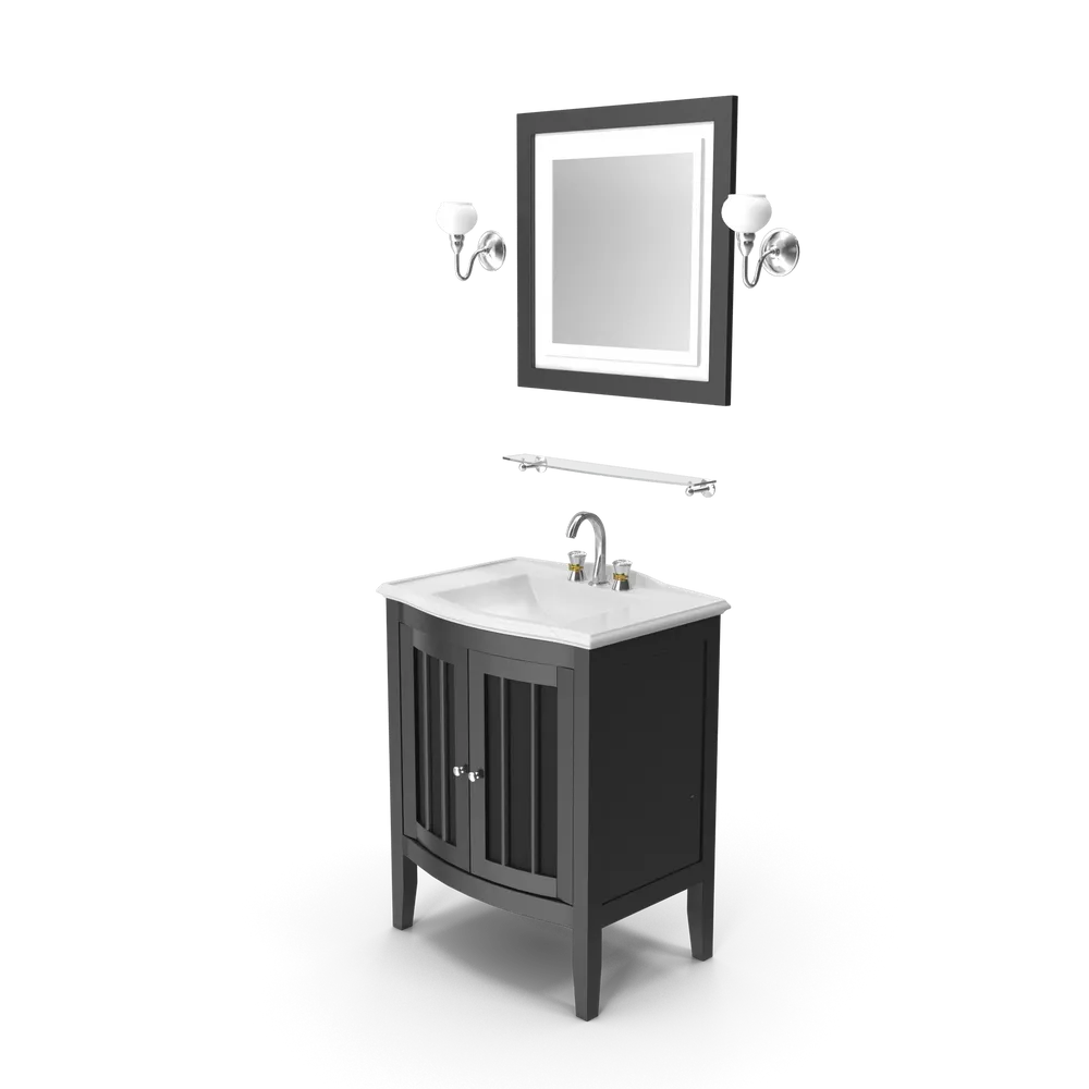 Wooden Bathroom Sink With Mirror