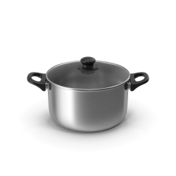 Silver Pot With Glass Cap